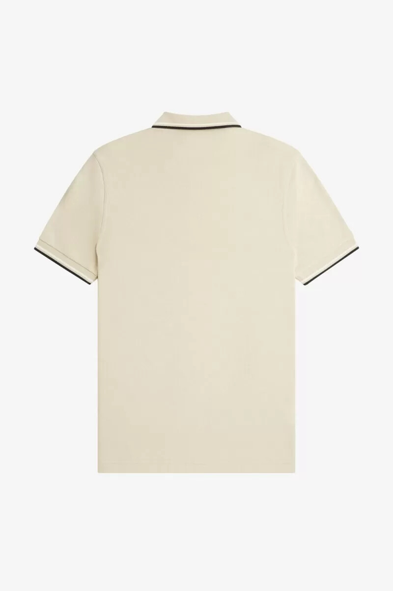 fred perry m3600 herrenhemd haferflockenbeige schwarz