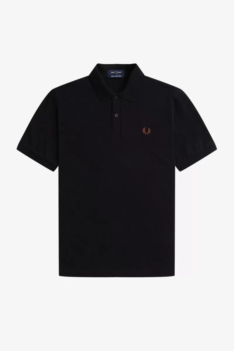 fred perry m3 herrenhemd schwarz whisky braun