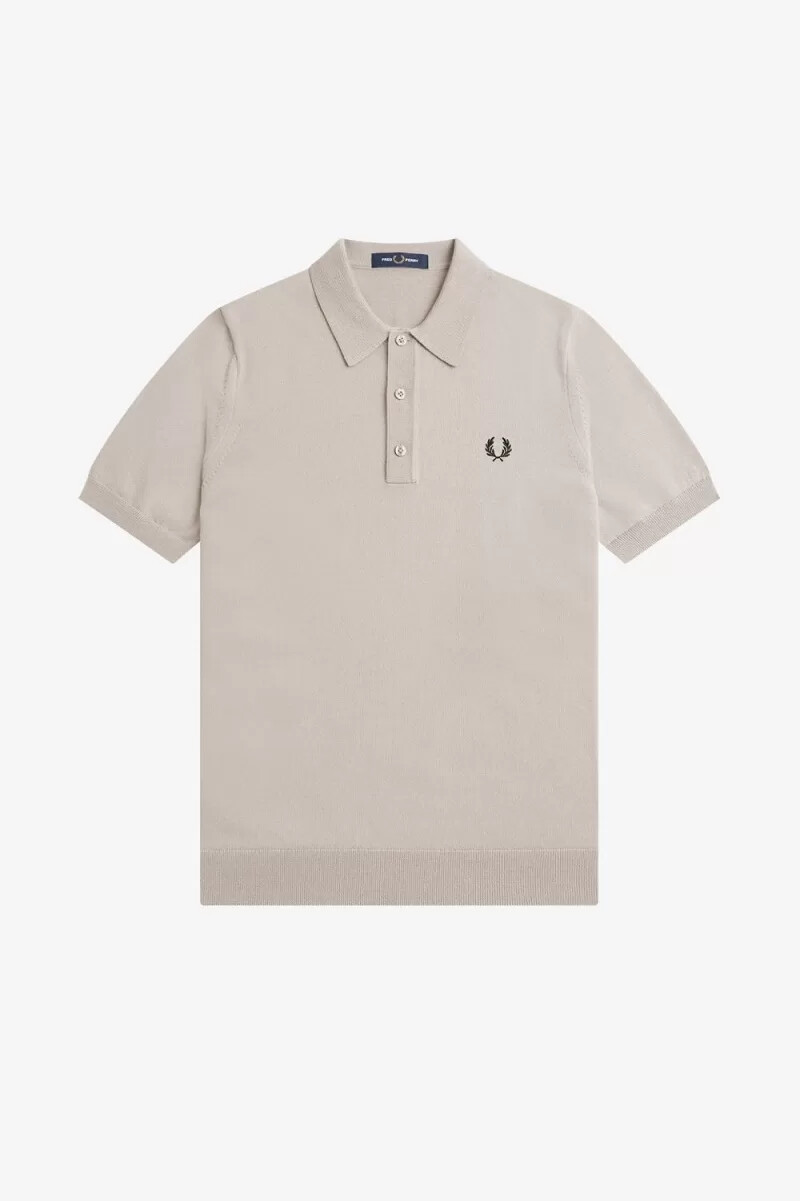 fred perry klassisches strickhemd für herren dunkelbraun