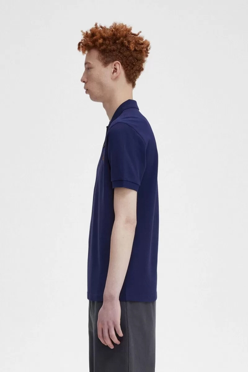 fred perry m6000 herrenhemd französischblau whiskybraun