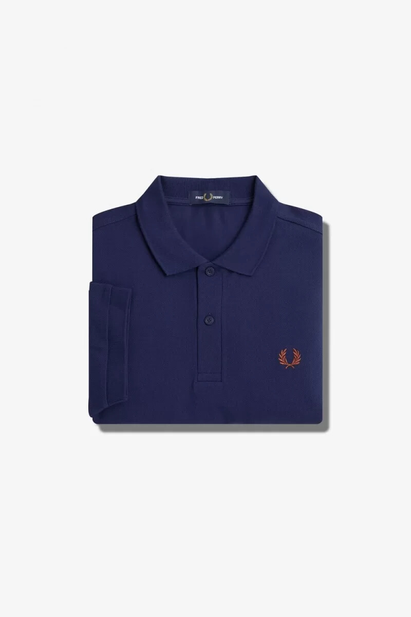 fred perry m6000 herrenhemd französischblau whiskybraun