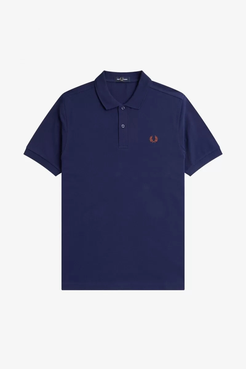 fred perry m6000 herrenhemd französischblau whiskybraun