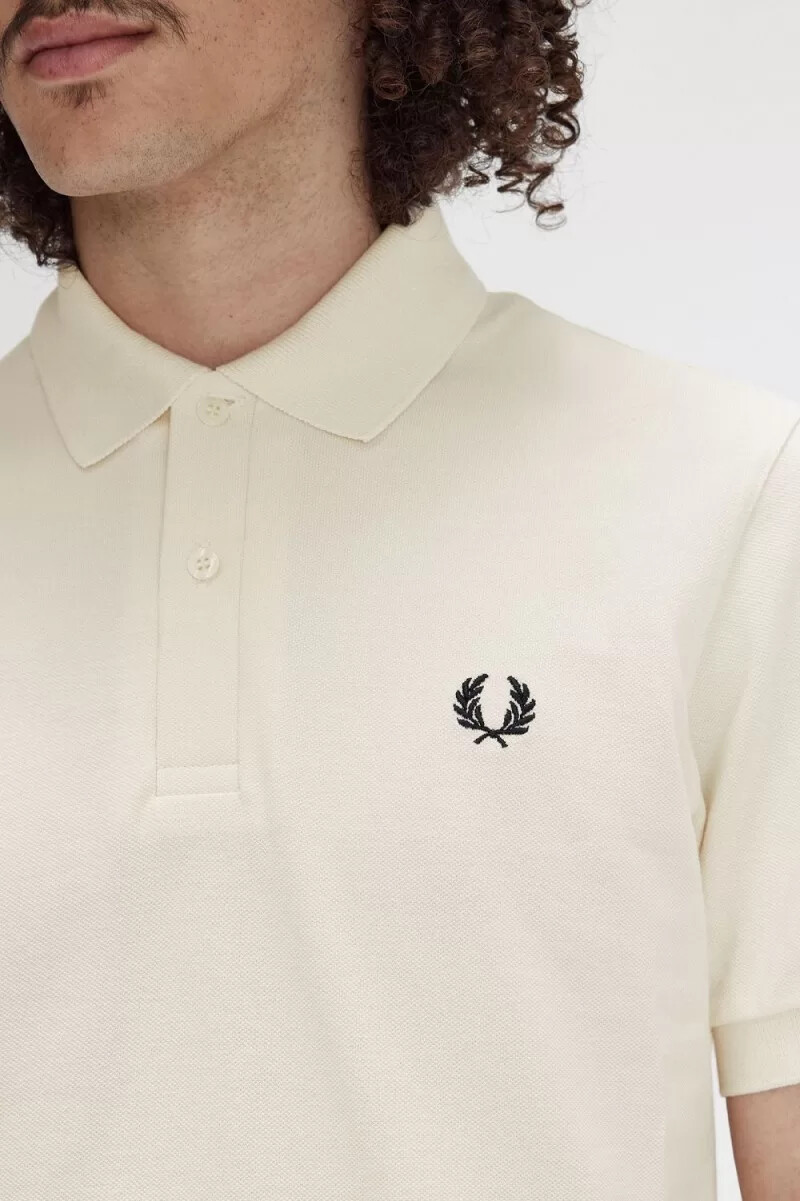 fred perry m3 herrenhemd beige schwarz