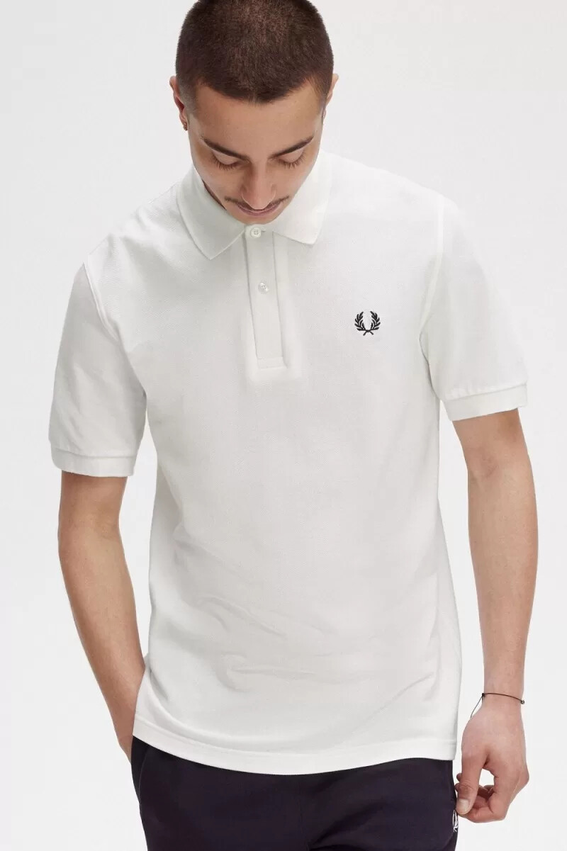 fred perry m3 herrenhemd weiß marineblau