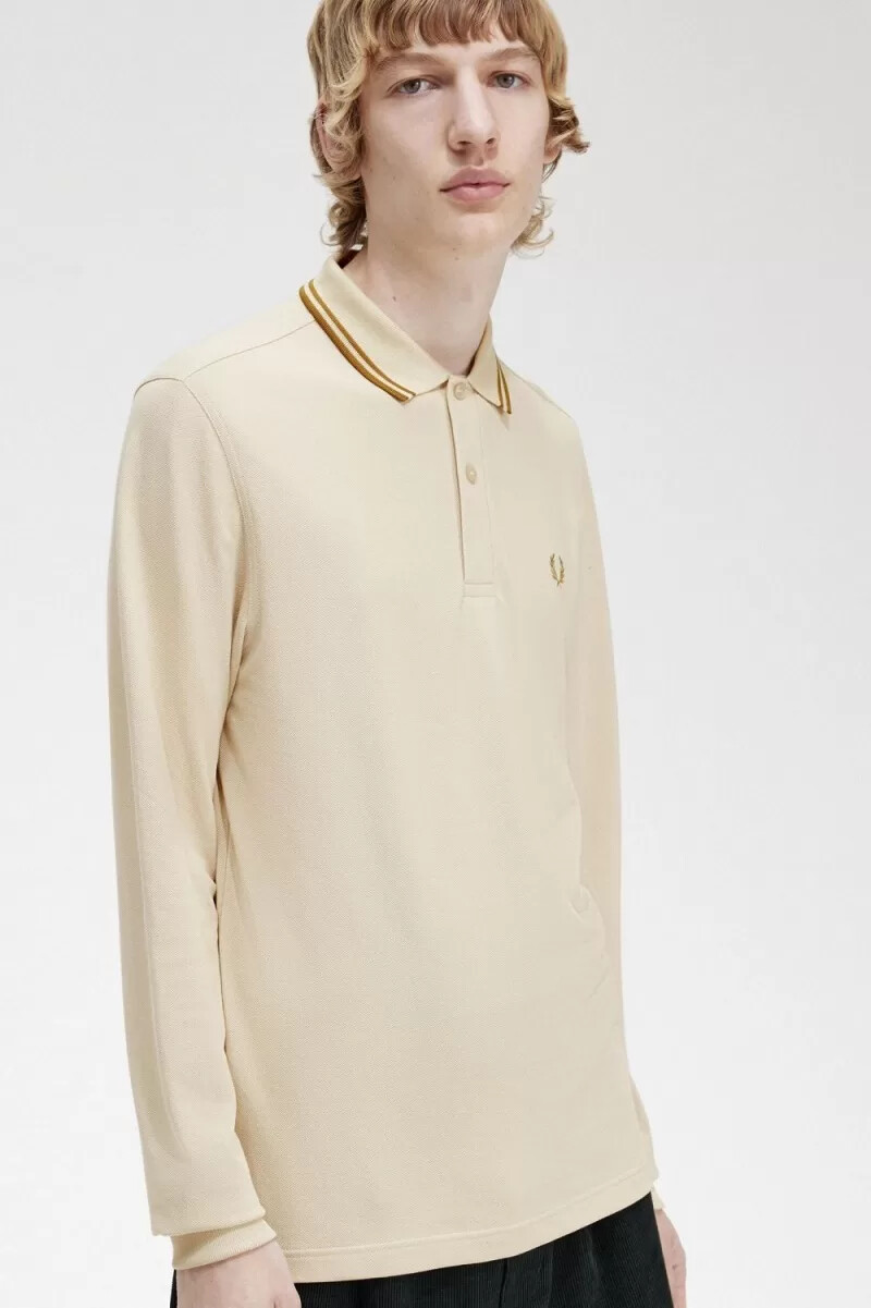 fred perry m3636 herrenhemd haferflocken dunkelbraun dunkelbraun
