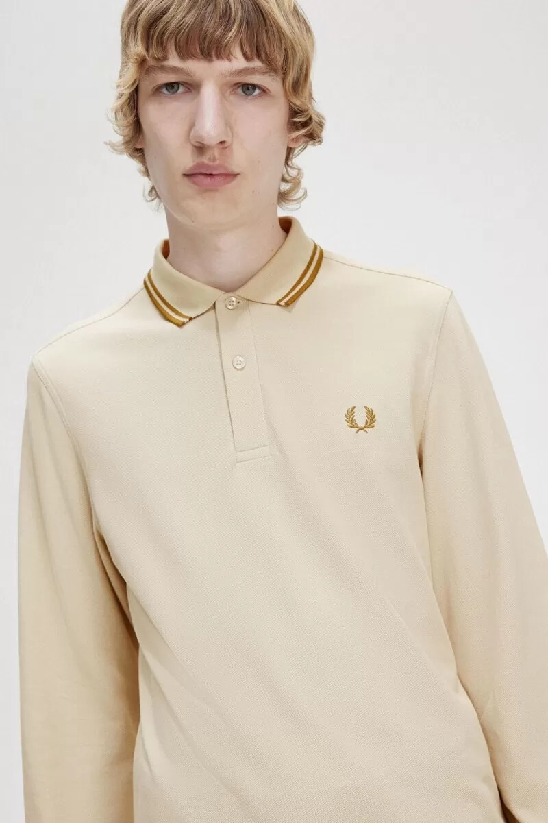 fred perry m3636 herrenhemd haferflocken dunkelbraun dunkelbraun