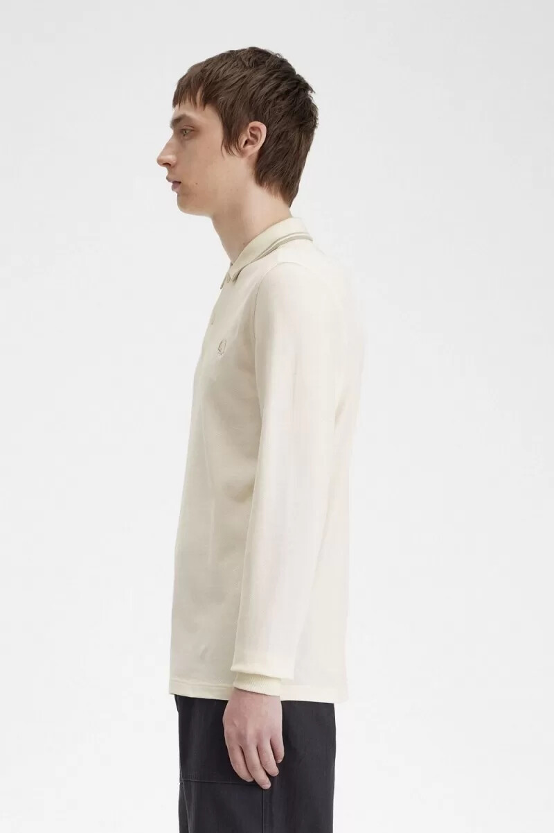 fred perry m3636 herrenhemd beige haferflocken