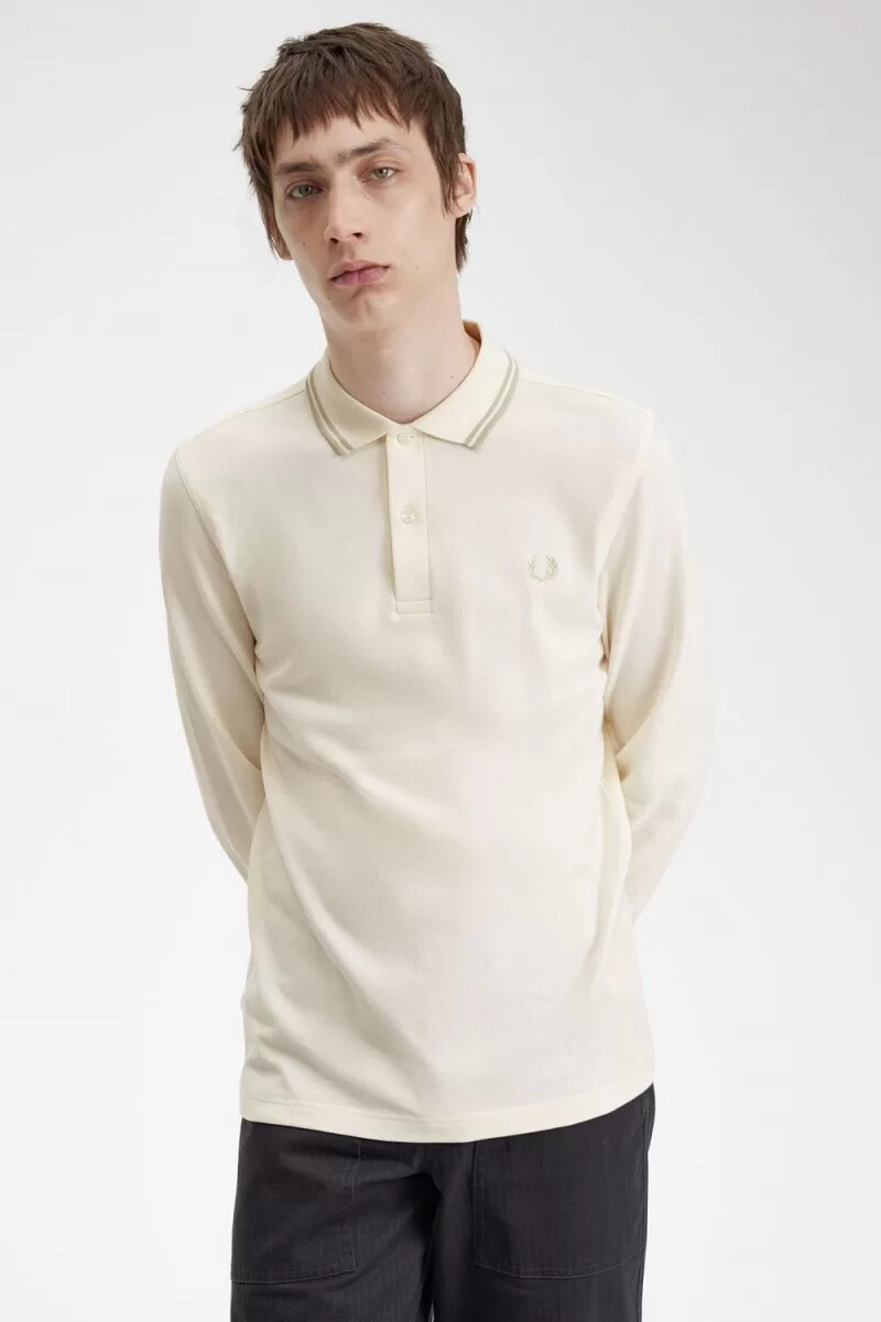 fred perry m3636 herrenhemd beige haferflocken