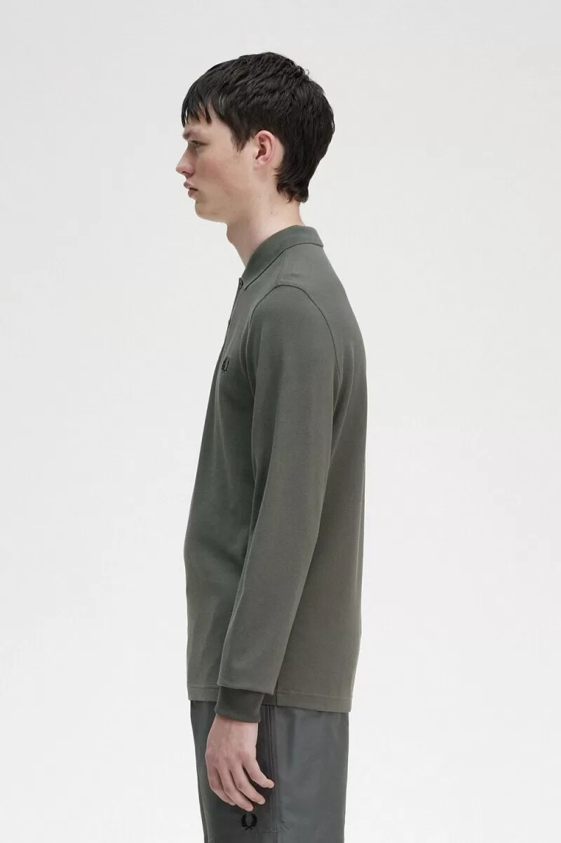 fred perry m6006 herrenhemd feldgrün