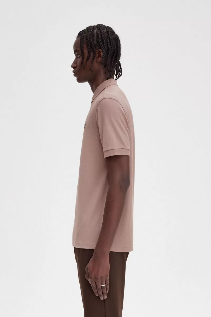 fred perry m6000 herrenhemd dunkelrosa gebrannter tabak