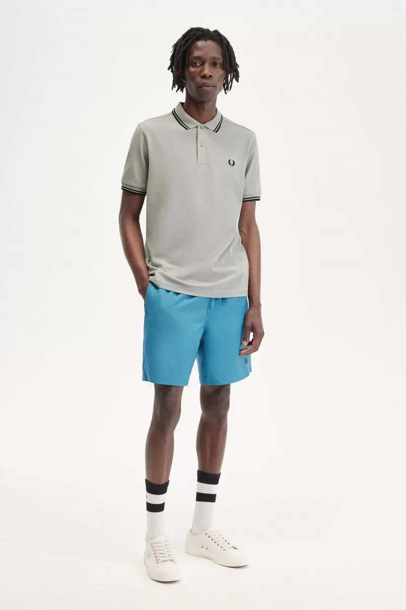 fred perry m3600 herrenhemd grau schwarz