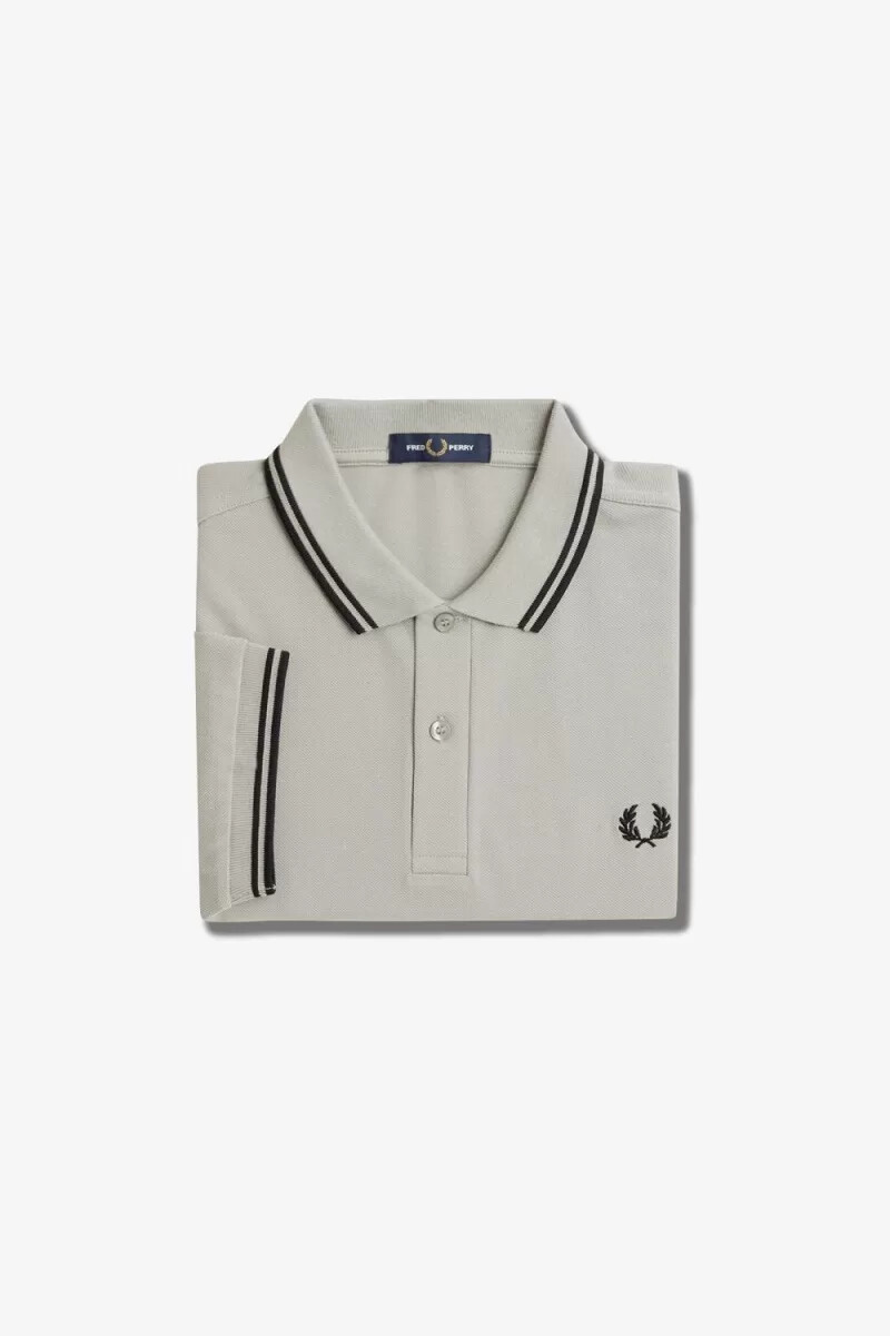 fred perry m3600 herrenhemd grau schwarz