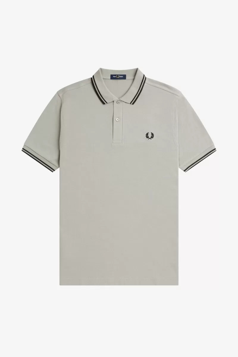 fred perry m3600 herrenhemd grau schwarz