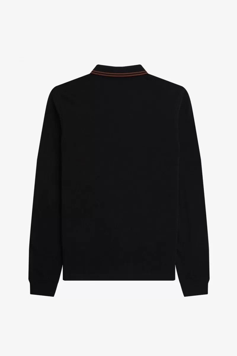 fred perry m3636 herrenhemd schwarz whisky braun