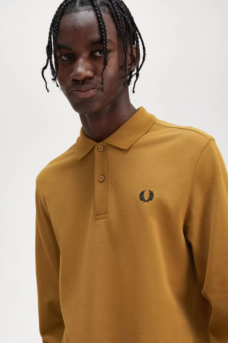 fred perry m6006 herrenhemd dunkelbraun schwarz