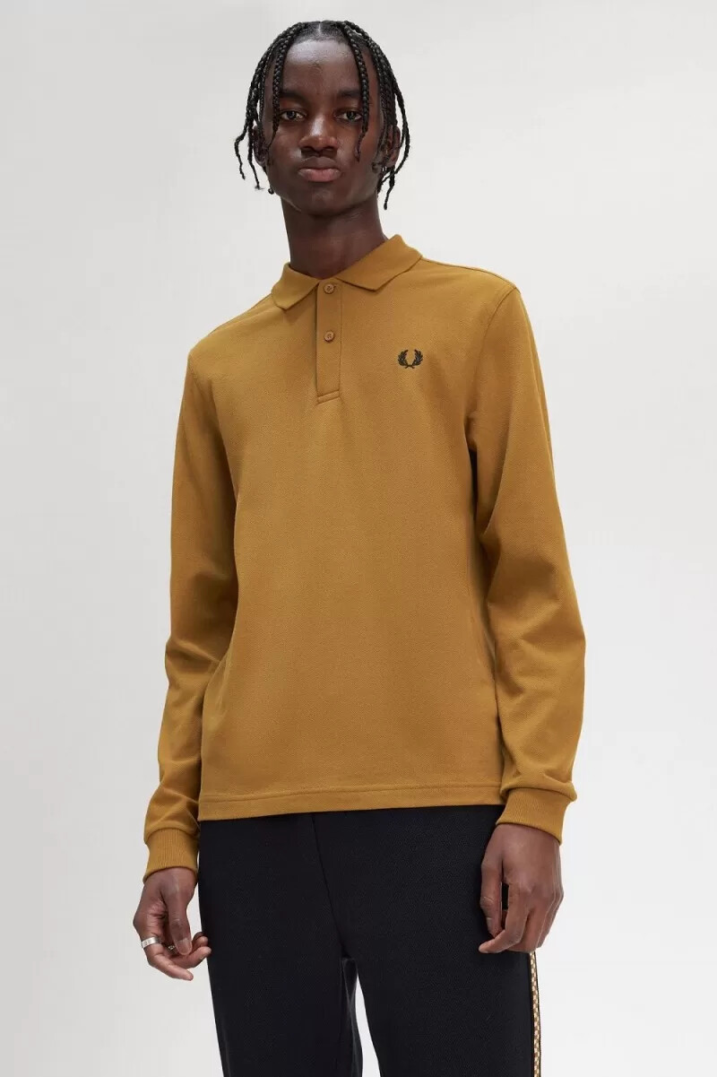 fred perry m6006 herrenhemd dunkelbraun schwarz