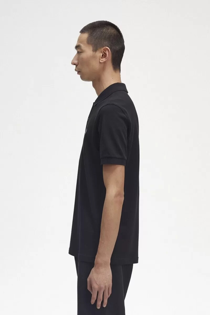 fred perry m6000 herrenhemd schwarz chrom
