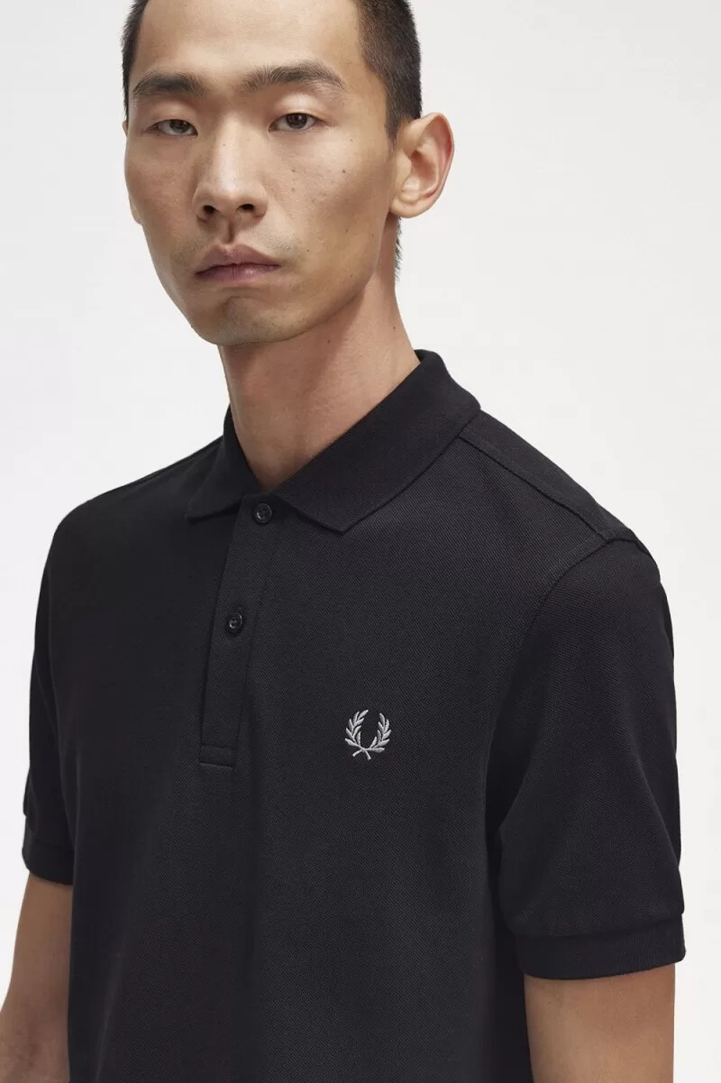 fred perry m6000 herrenhemd schwarz chrom
