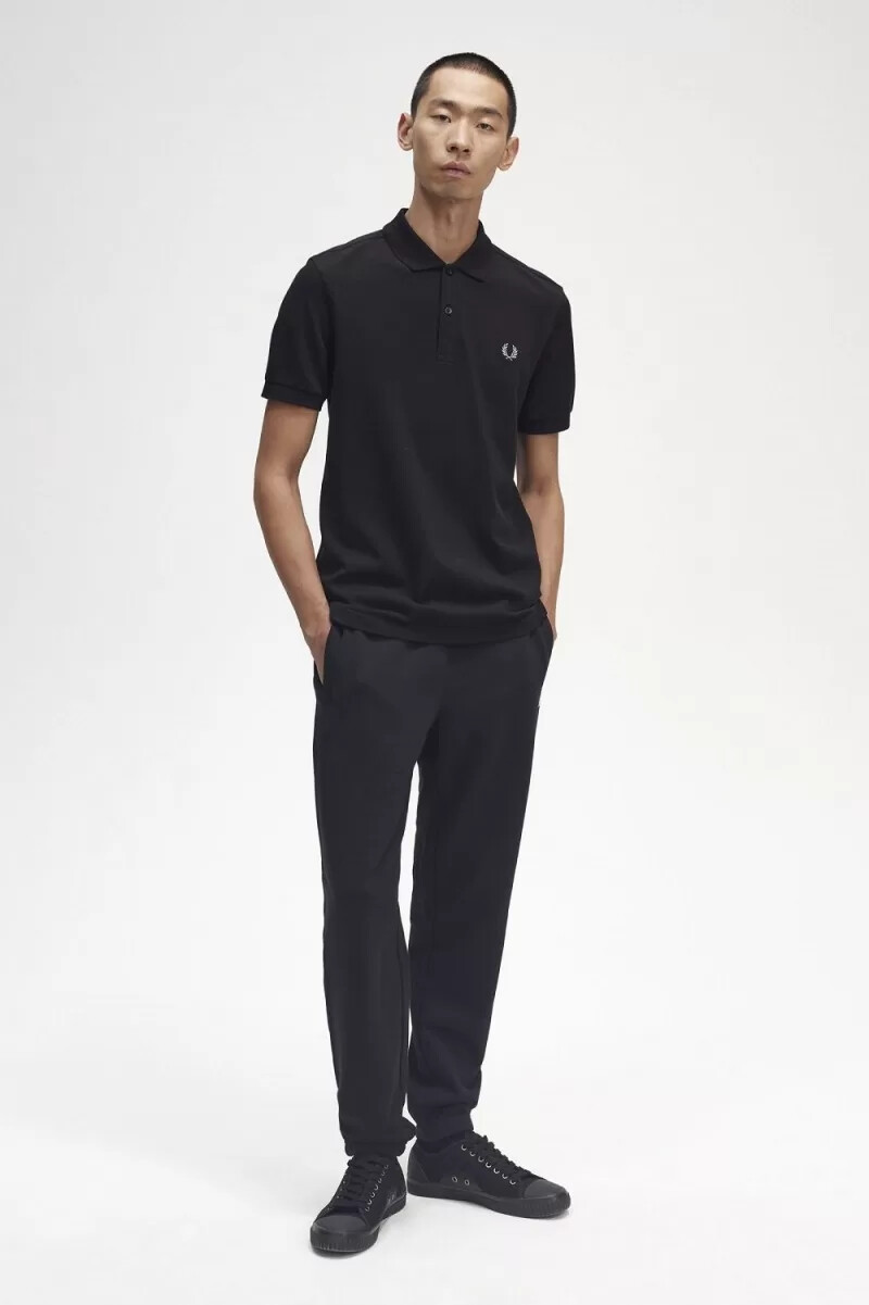 fred perry m6000 herrenhemd schwarz chrom