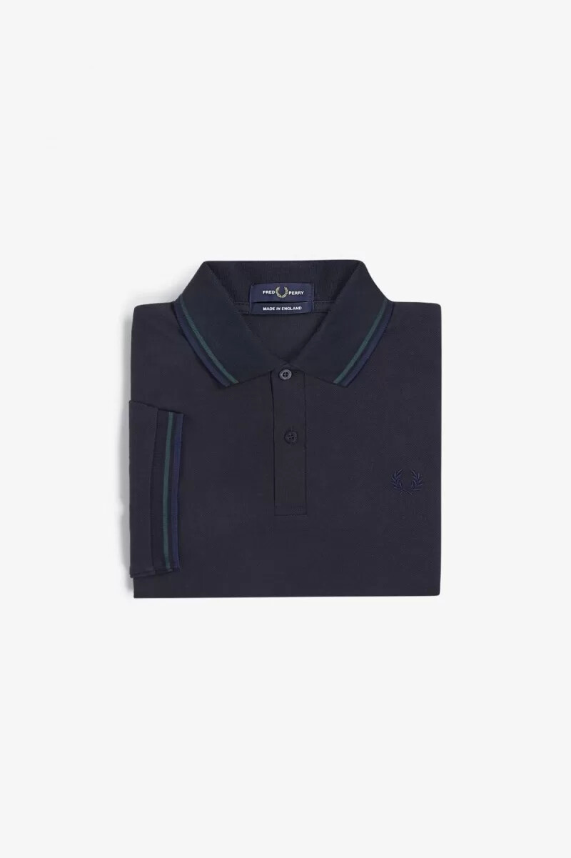 fred perry m12 herrenhemd marineblau petrolblau französischblau