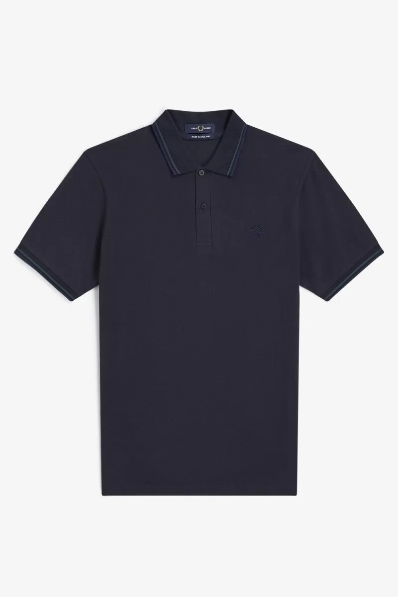 fred perry m12 herrenhemd marineblau petrolblau französischblau