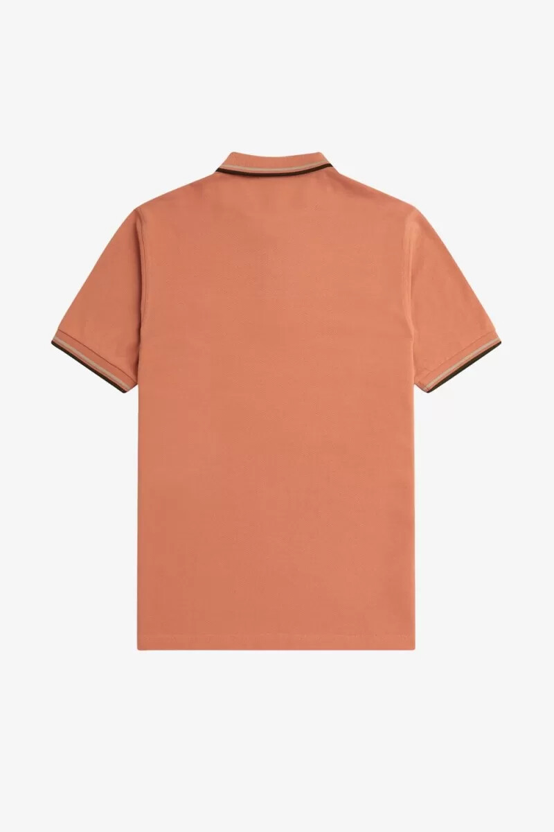 fred perry m3600 herrenhemd hellrost warmgrau nachtgrün