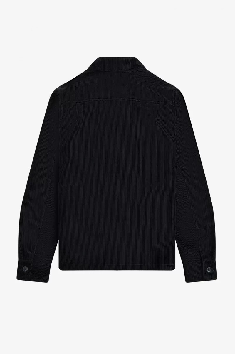 fred perry cordhemd für herren schwarz