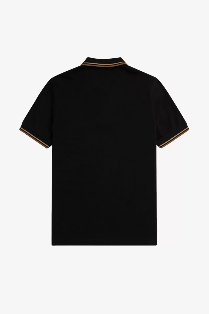 fred perry m3600 herrenhemd schwarz grün braun