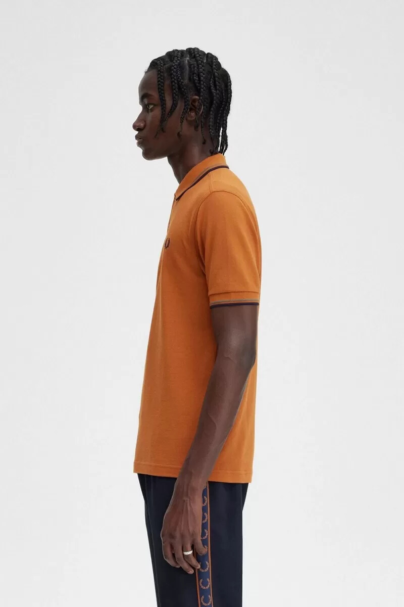 fred perry m3600 herrenhemd braun feldgrün marineblau