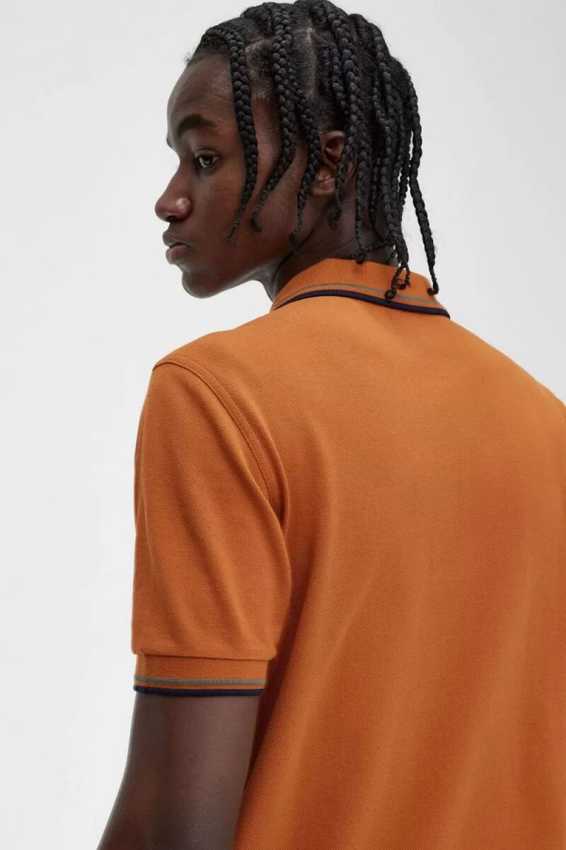fred perry m3600 herrenhemd braun feldgrün marineblau