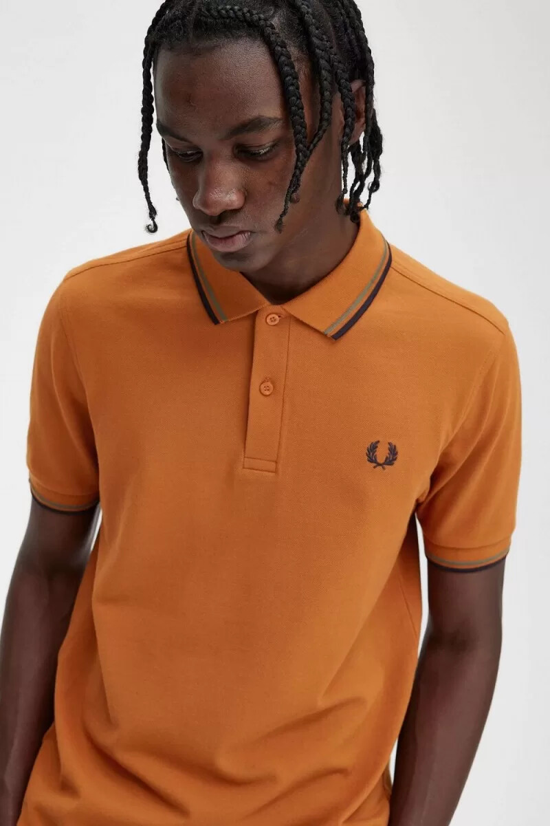 fred perry m3600 herrenhemd braun feldgrün marineblau
