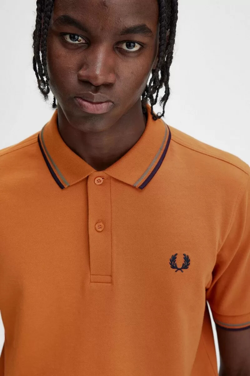 fred perry m3600 herrenhemd braun feldgrün marineblau