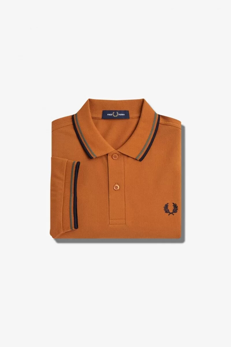 fred perry m3600 herrenhemd braun feldgrün marineblau