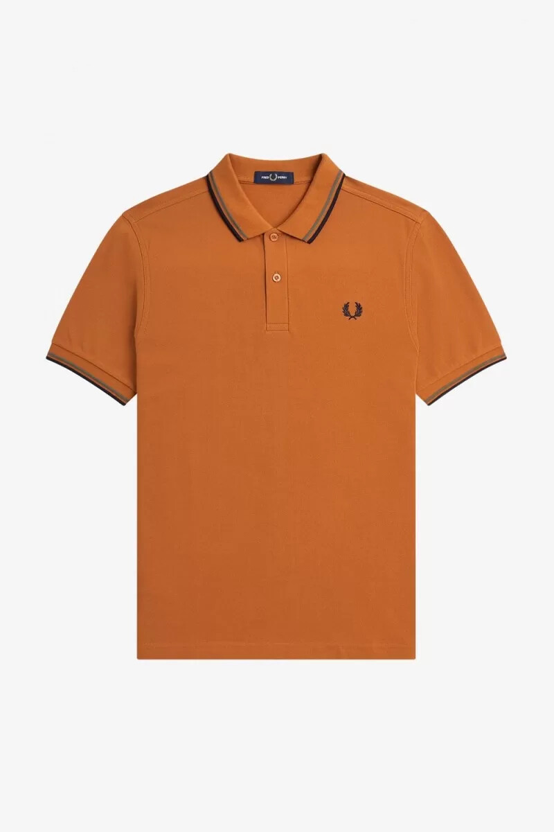 fred perry m3600 herrenhemd braun feldgrün marineblau