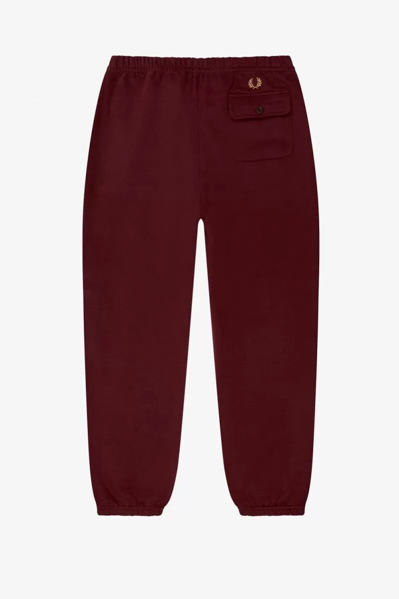 fred perry herren-sweatshirt mit taschendetails bordeauxrot