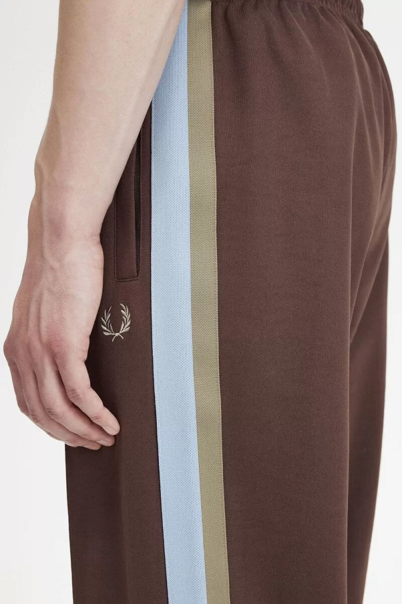 fred perry trainingshose mit tape-details für herren dunkelrot