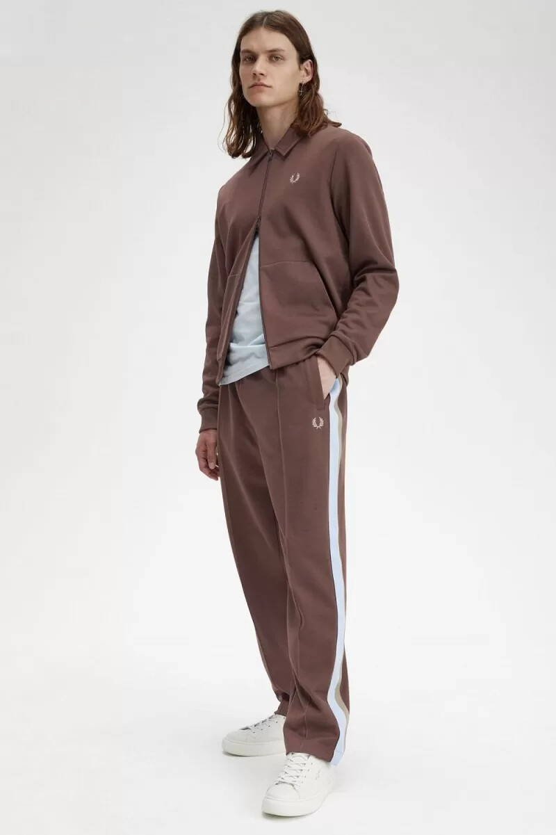 fred perry trainingshose mit tape-details für herren dunkelrot