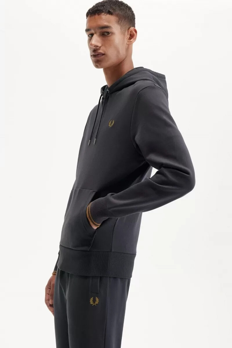 fred perry loopback sweat herrenhose anchor grey dark coffee