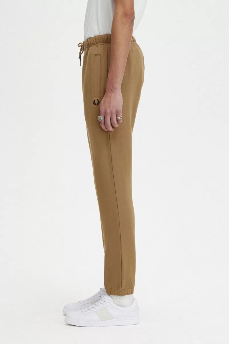 fred perry loopback sweat herrenhose braun gebrannter tabak