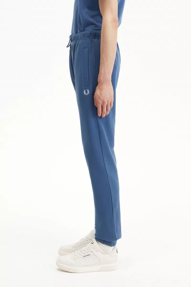 fred perry loopback sweat herrenhose mitternachtsblau hellblau