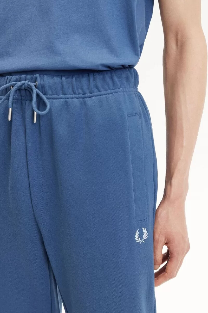 fred perry loopback sweat herrenhose mitternachtsblau hellblau