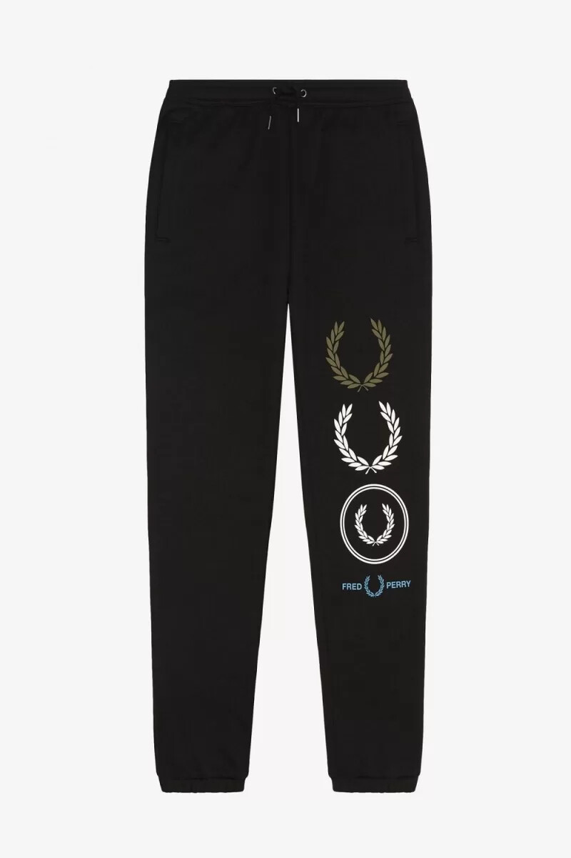 fred perry herren-sweatshirt mit grafikprint schwarz