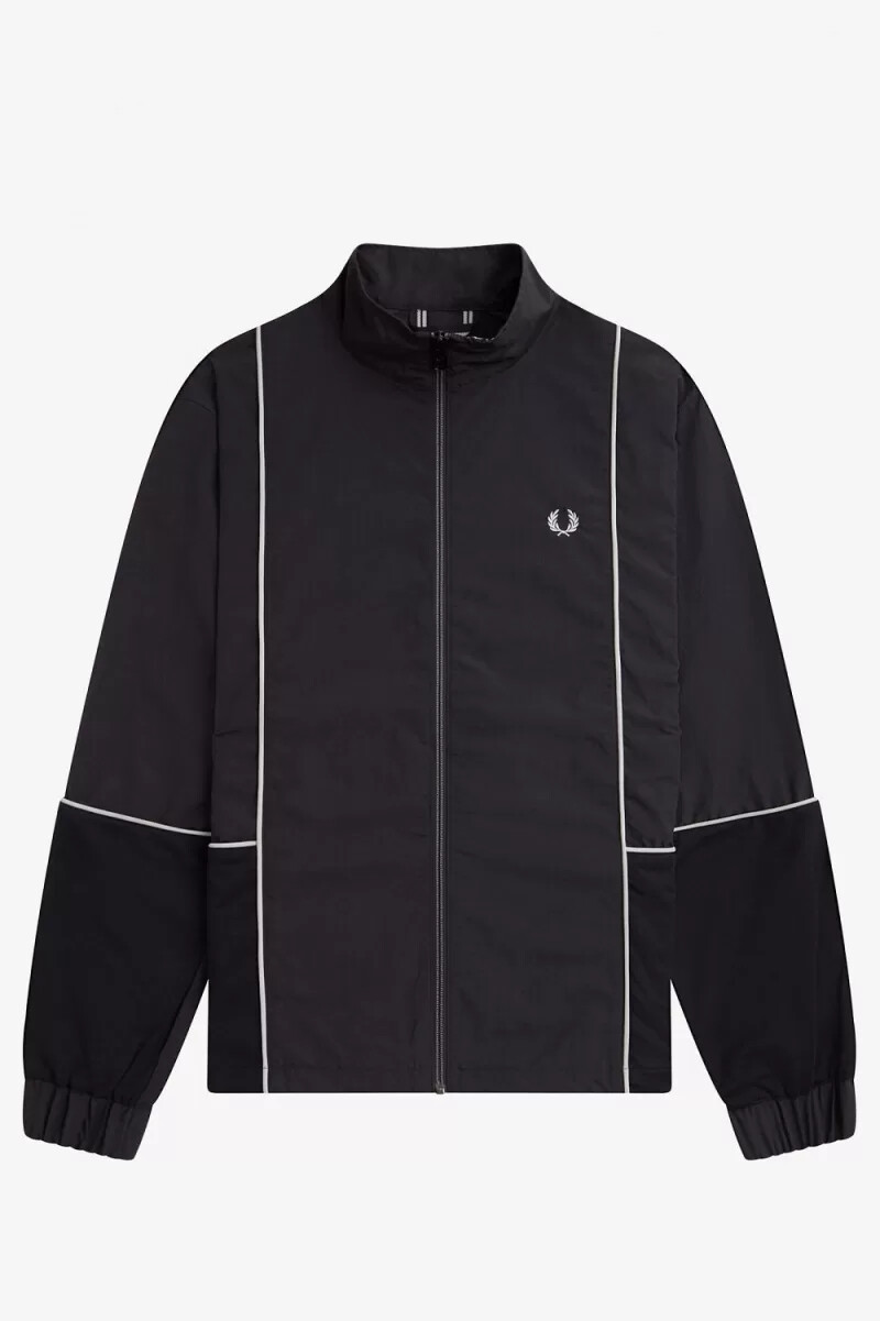 fred perry herrenjacken mit paspelierung schwarz