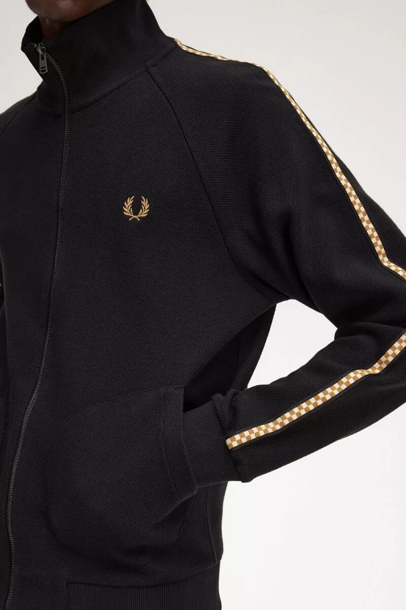 fred perry herrenjacken mit schachbrettmuster schwarz