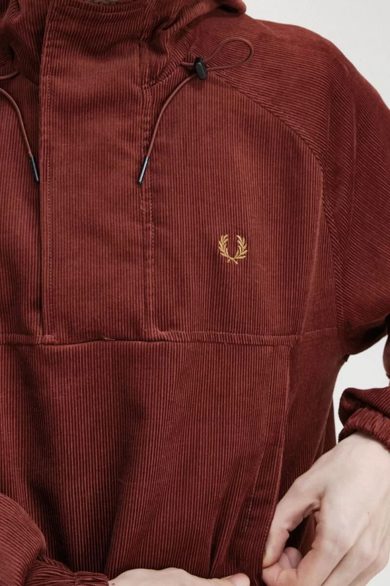 fred perry cord-overhead-jacke für herren whiskybraun