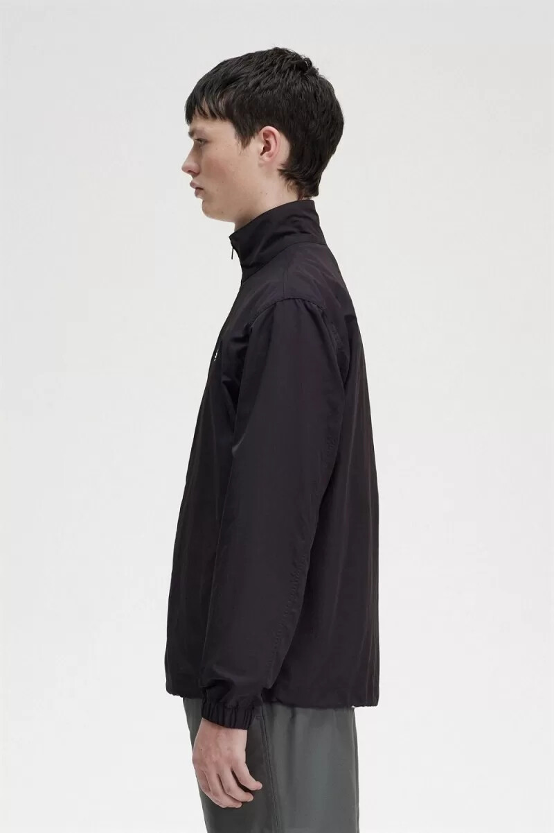 fred perry herren-trainingsjacke aus gewebtem stoff schwarz