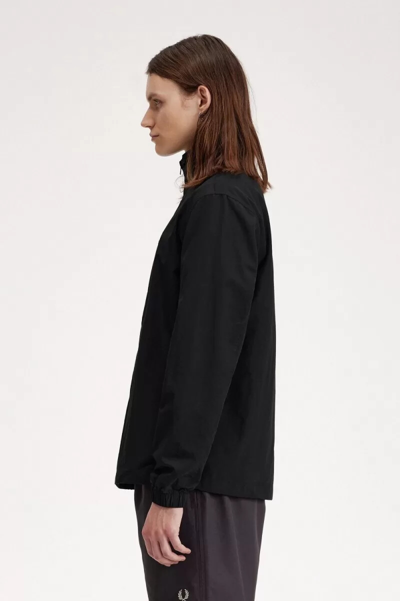fred perry herren-trainingsjacke aus gewebtem stoff schwarz