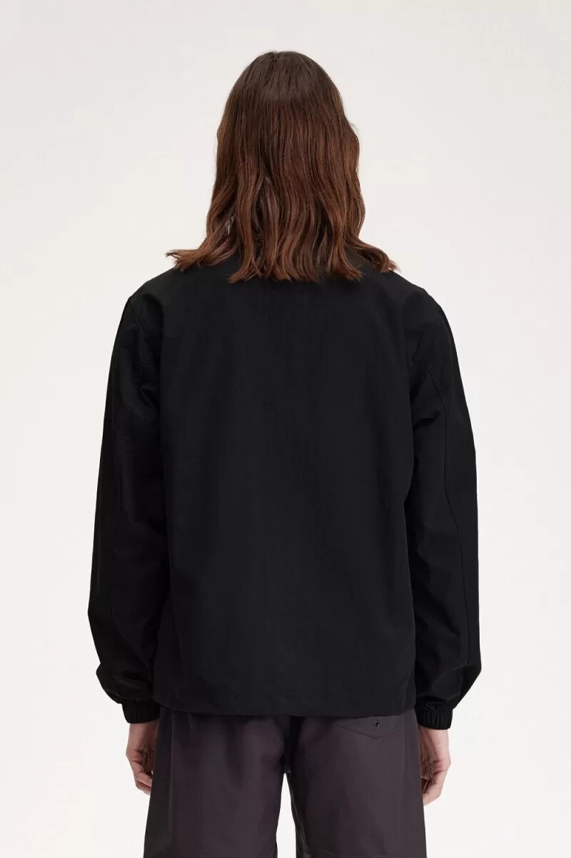 fred perry herren-trainingsjacke aus gewebtem stoff schwarz