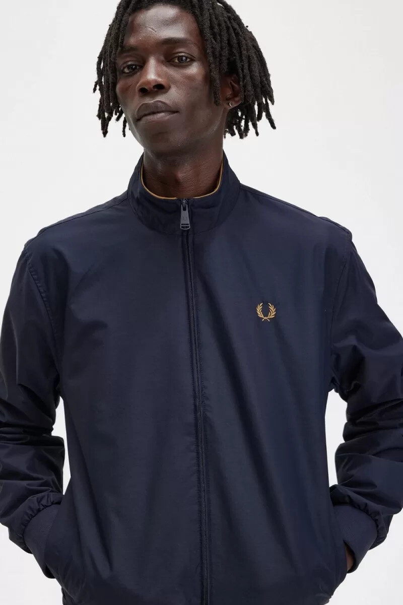 fred perry brentham herrenjacken marineblau