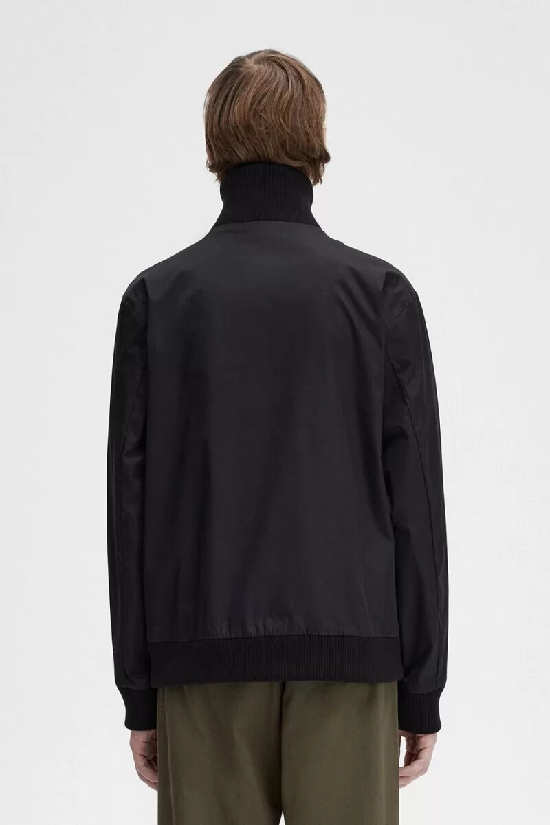 fred perry strick-bomberjacke für herren schwarz